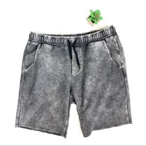Zara men gray grey drawstring shorts size S small dusty chalk